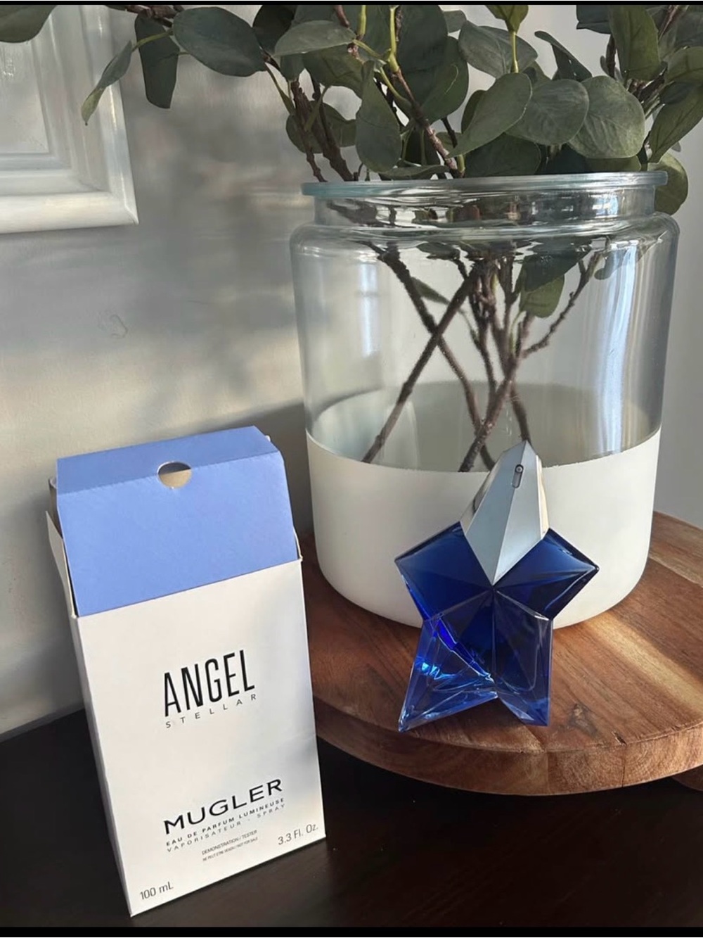 Mugler Star-Shaped Glass Vase in Deep Blue